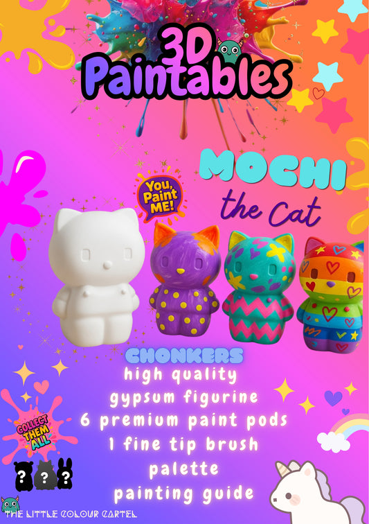 3D Paintables!  Mochi the Cat - Paint it Yourself Kit