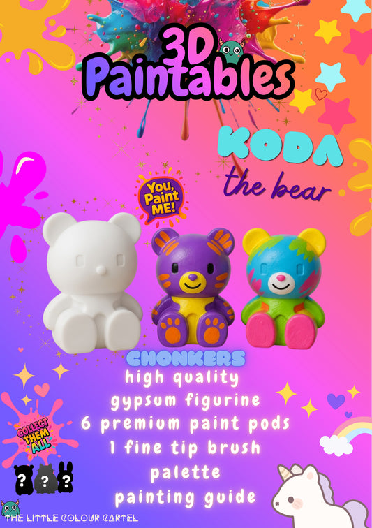 3D Paintables! Koda the Bear - Paint it Yourself Kit