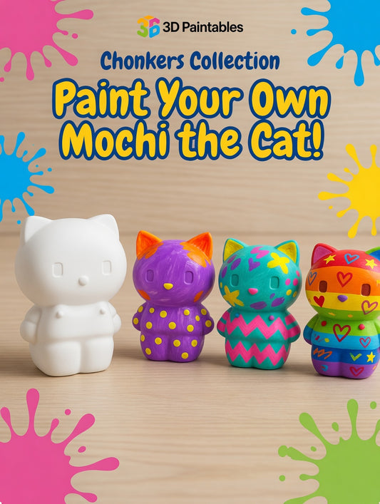 3D Paintables!  Mochi the Cat - Paint it Yourself Kit