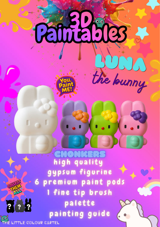 3D Paintables! Luna the Bunny - Paint Your Own Kit